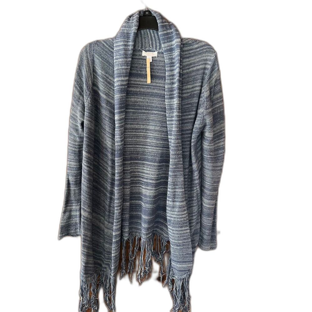 Sun & Shadow Blue Fringe Tassel Cardigan Small